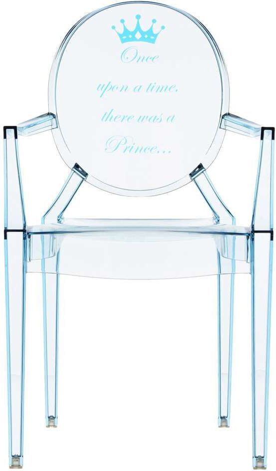 Kartell Lou Lou Ghost Kinderstuhl Special Edition (eisblau transparent / Dekor P... eisblau transparent / Dekor Prinz