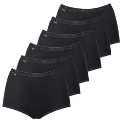 Sloggi Damen Slip Maxi, 6er Pack - Basic+, einfarbig Schwarz / 40
