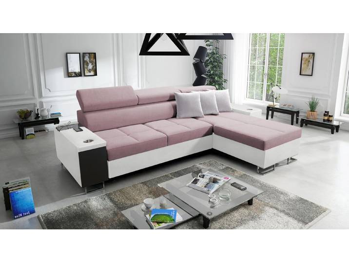 Kaiser Möbel Ecksofa Bequemes mit Schlaffunktion MORENA I MINI Doppelfarbe