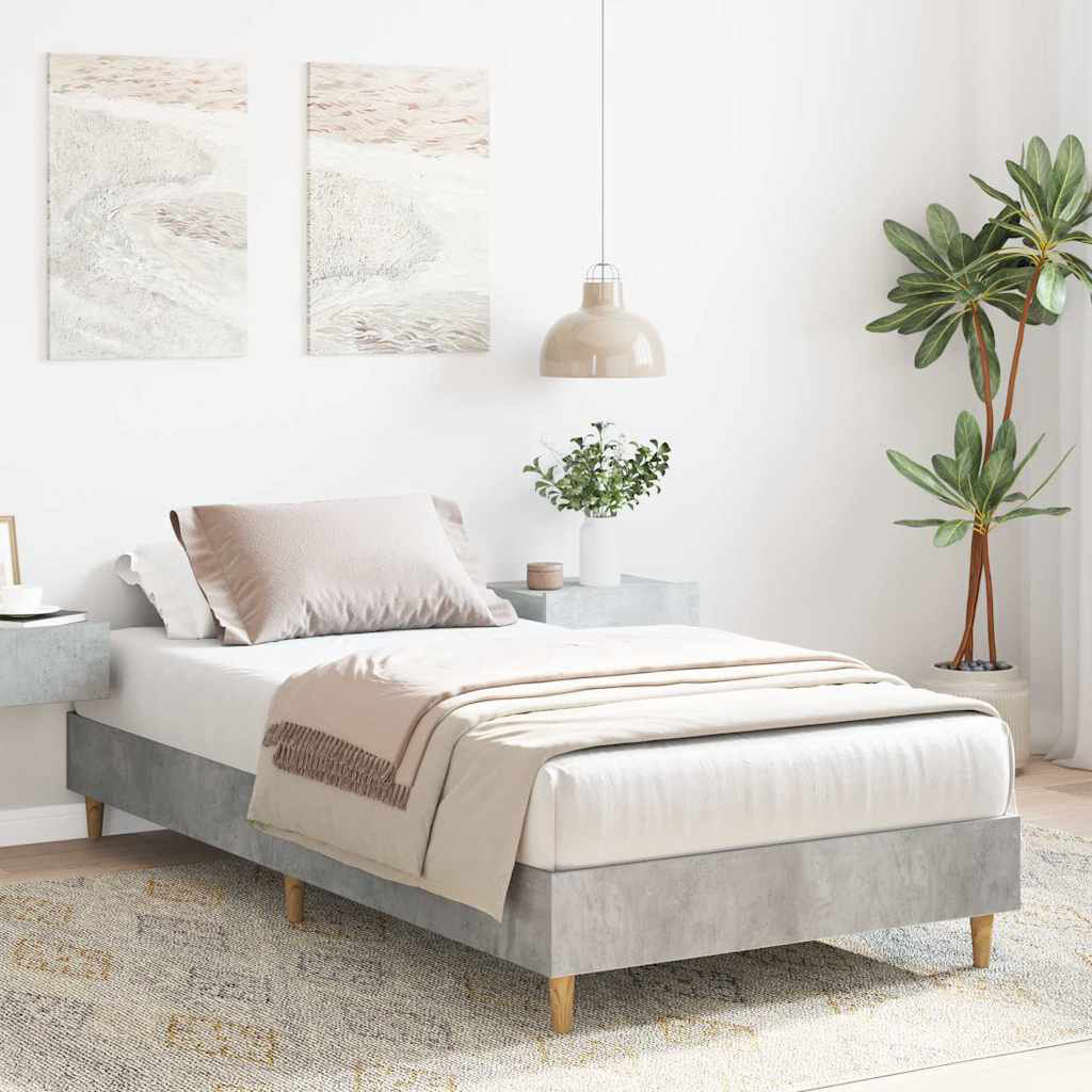 Alpen Home Bed Frame No Mattress Engineered Wood Concrete Grey Small Single (2'6)