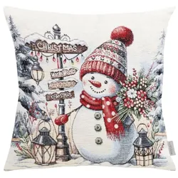 Kissenhülle WINTERLY SNOWMAN (BH 45x45 cm) - bunt - BH 45x45 cm