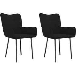 vidaXL Esszimmerstühle 2 Stk. Schwarz Samt