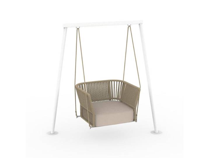TALENTI balançoire avec structure d'extérieur CLIFF Collection Icon (Beige - Tissu et corde synthétique)