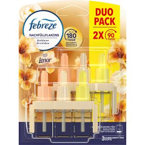 Febreze Raumduft 3Volution, 2x 20ml, Duo Pack, Nachfüller, Goldene Orchidee