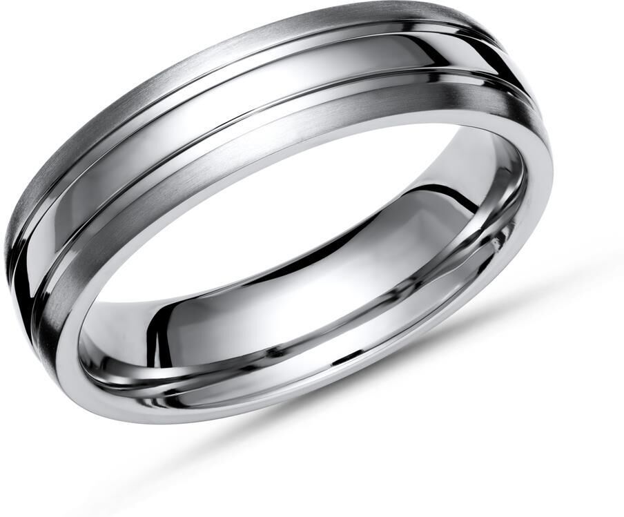 Unique Moderner teilpolierter Ring Titan in 6mm Breite silber