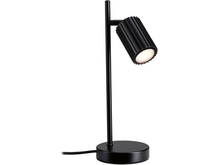 PAULMANN Tischleuchte Lirena max 1x7W GU10 Schwarz 230V Metall , schwarz (schwarz matt), 1, H: 35cm, 1 Stk., Leuchten, markante Lamellenstruktur, Tischleuchte