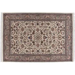 THEKO Teppich Benares Isfahan cream / brown 70 x 140 cm