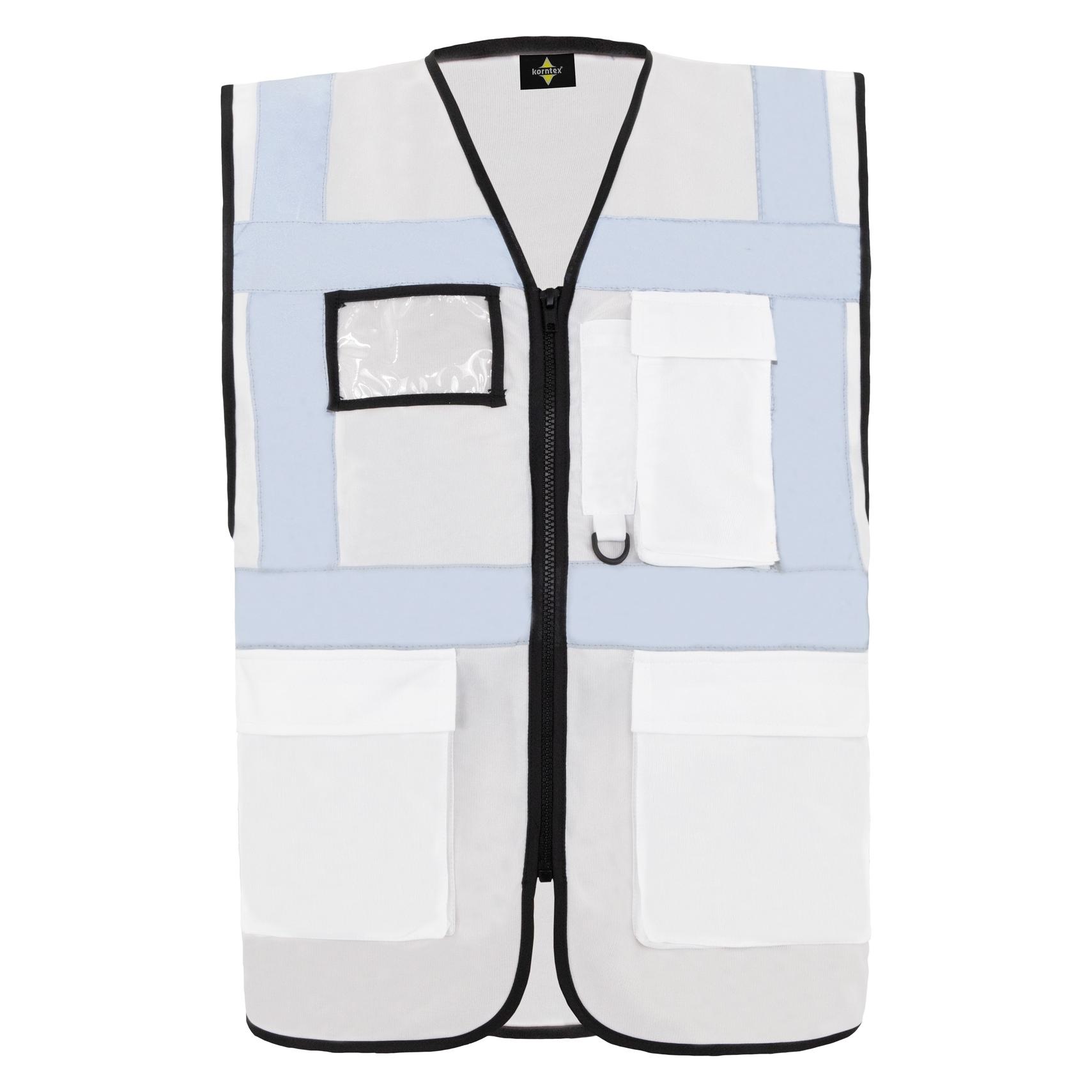 Korntex Warnweste Multifunktional Hamburg Weiss mit 360° Sicherheit 5XL EN ISO 17353 KXCMF (5XL) (KXCMFW5XL)