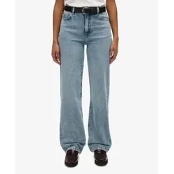 Superdry für Damen. W7011262A Blaue Jeans mit hoher Leibhöhe und weitem Bein (26/30), Lässig, Baumwolle, Denim