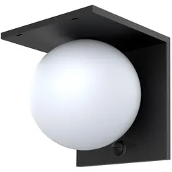 Lumisky BOLLY 1000LM Solar-Sensor-Wandleuchte Stahl Schwarz