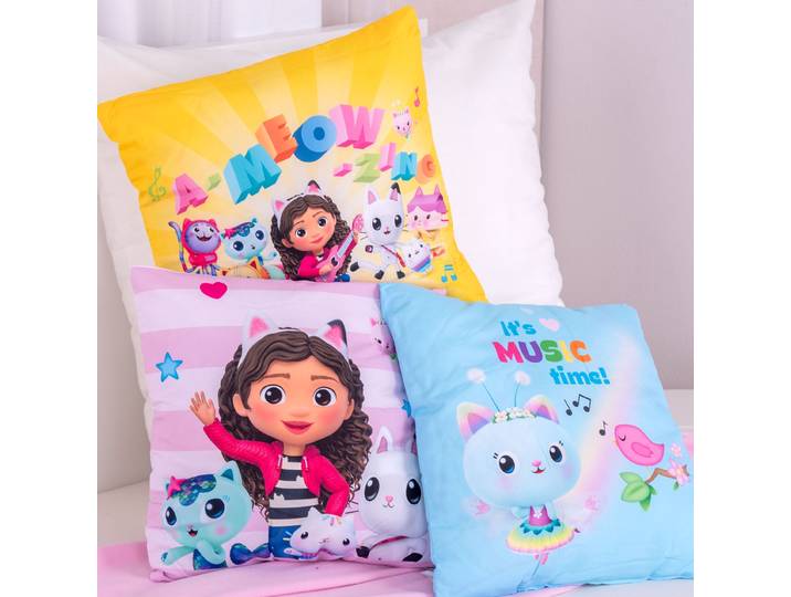 Dekokissen Gabbys Dollhouse , bunt (weiß, neutral), B:40cm H:2,5cm L:40cm, Polyester, DREAMWORKS GABBY’S DOLLHOUSE, Dekokissen_Sitzkissen_Kissenhüllen, Dekokissen, hochfarbig bedruckt