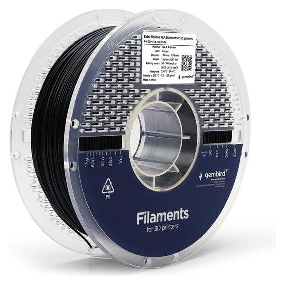 Gembird 3DP-PLA-FL2-01-BK (1000 g, 1.75 mm) (3DP-PLA-FL2-01-BK)
