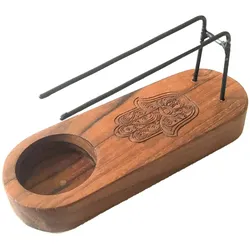Small Palo Santo Heater - Teak Wood - Hamsa Design
