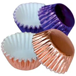 Aluminium-Pralinenförmchen, 50 St., violett und bronze