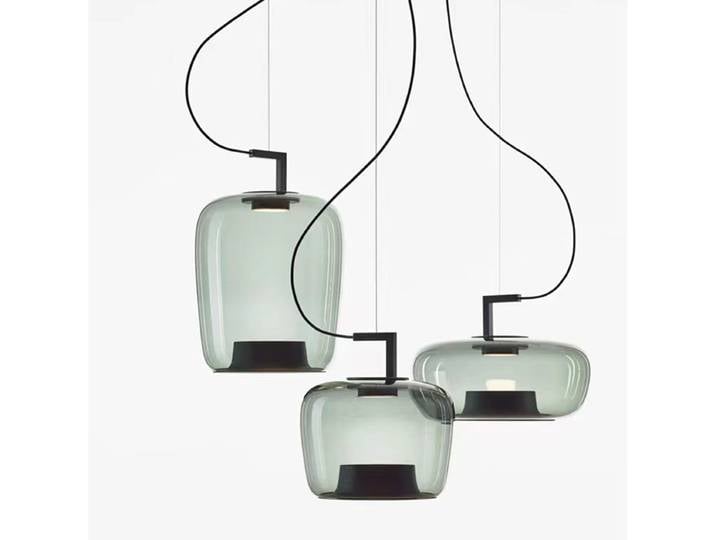 BROKIS-Double Lampe Suspendue en Verre au Design Nordique Créatif, Luminaire Décoratif d'Nik, Idéal pour un Salon, une Chambre à Coucher ou un Bar