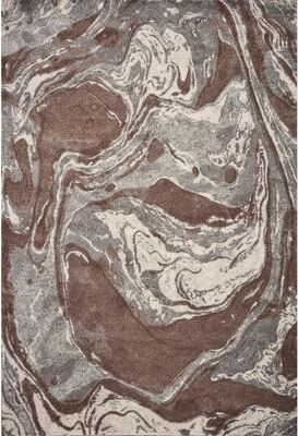 Rio Carbon Loft Mid-century Mocha Abstract Area Rug