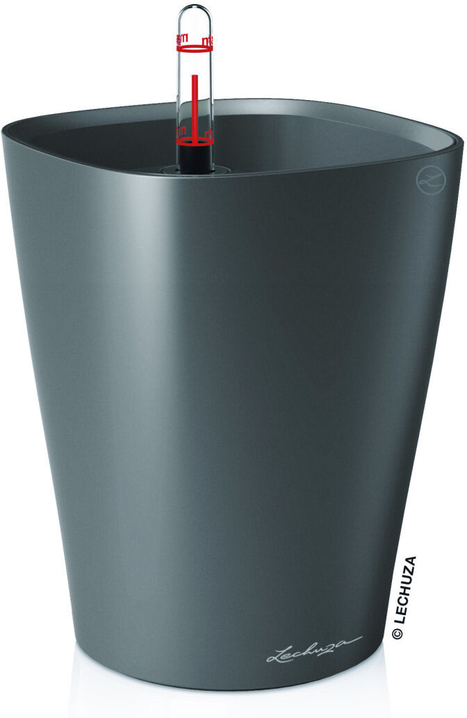 Lechuza Pflanzentopf Classico Premium Ø 22 x 22 cm anthrazit metallic mit Bewässerungssystem