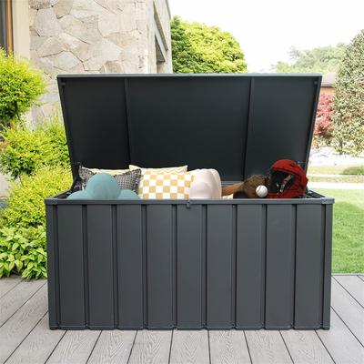 Staykiwi 100/120/150/160 Gallon Dark Gray Steel Outdoor Storage Deck Box