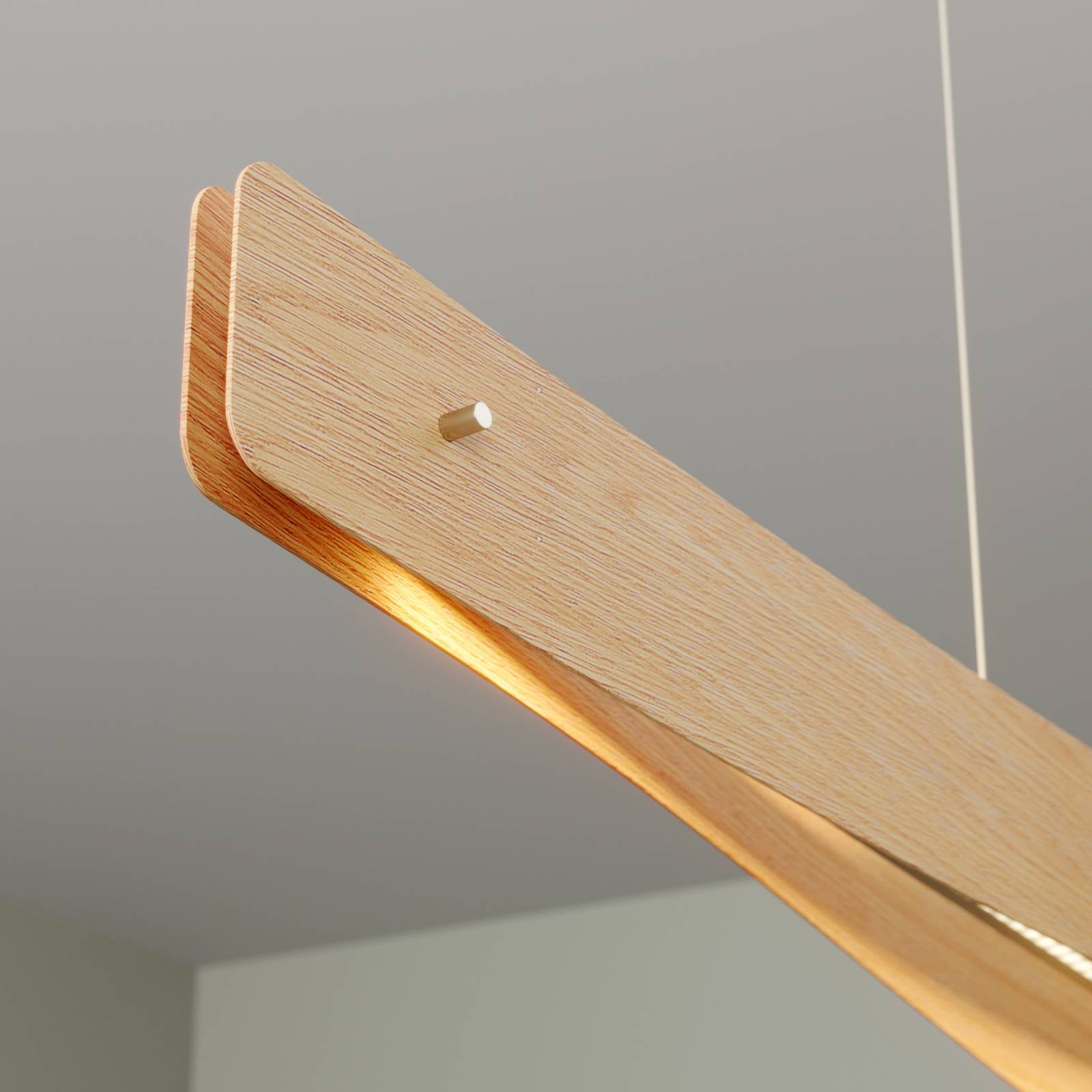 Wooden Pendant Light Lian Quitani, dimmable, Light wood, Living / Dining Room, Wood, Design, Ceiling Light