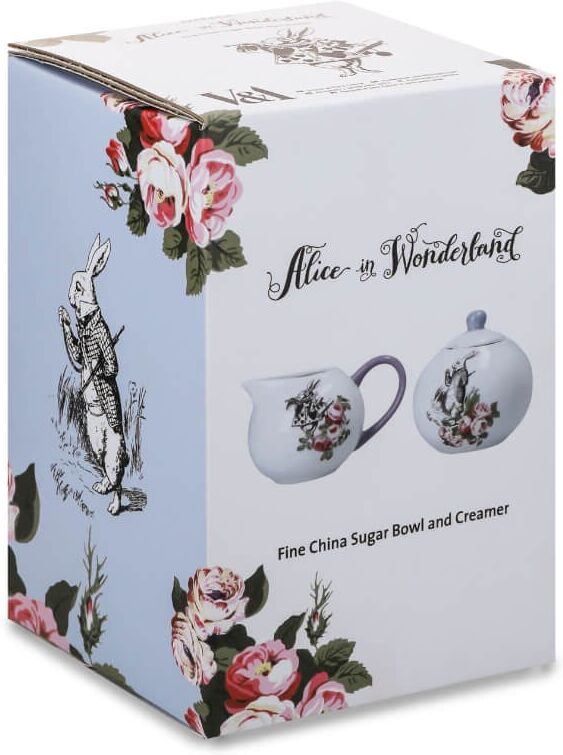Mikasa V&A; Alice In Wonderland Bone China Sugar Bowl & Creamer Set
