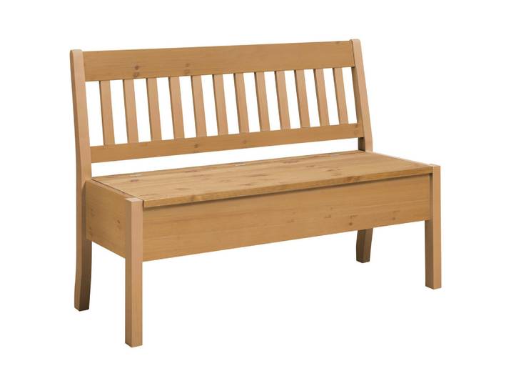 Boxxx Sitzbank, Laugenfarbig, Holz, Kiefer, massiv, 2-Sitzer, 130x93x58 cm, Truhe im Sitz, Holzmöbel, Sitzgelegenheiten Holz, Holzbänke