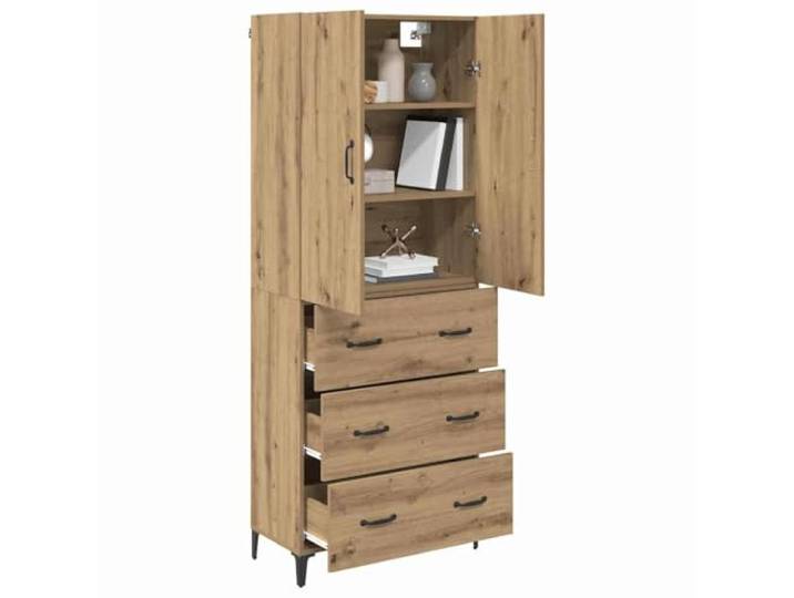 KTHLBRH Anrichte Eiche Handwerk 69,5 x 34 x 180 cm Minimalistisches Design, Holz und Highboard Wandschrank, großer Wohnraum