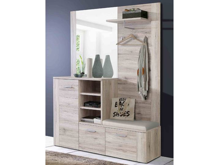 Ensemble d’entrée compact Reydon 155 x 200 x 42cm Beige/Marron