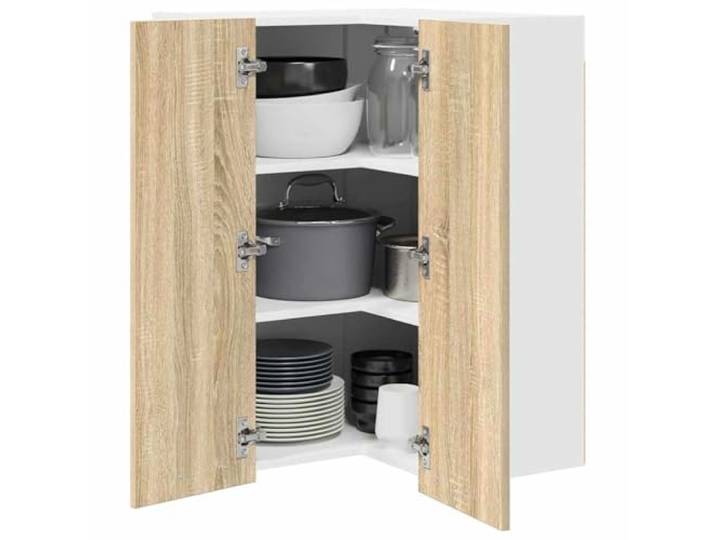 KTHLBRH Hängeschrank Eiche Sonoma und Weiß 57 x 57 x 80 cm Mehrschichtiges Holz, großer Raum, langlebig, Küchenutensilien, einfache Wartung