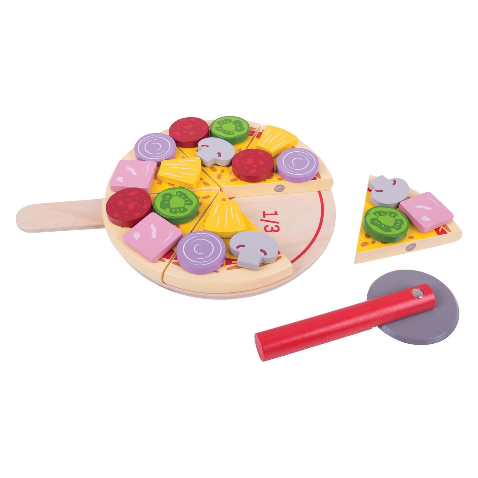 Bigjigs Hölzerne Pizza mit Belag (BJ457)