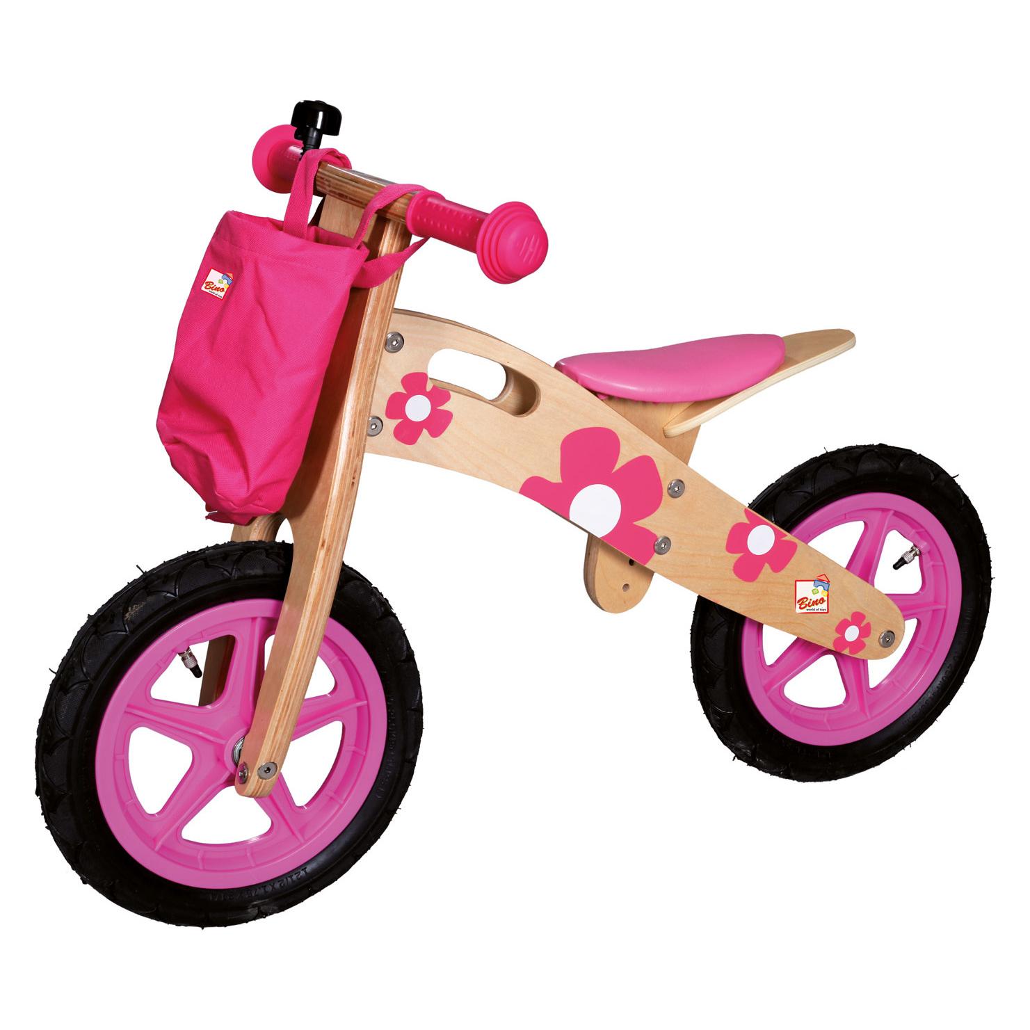 Bino Laufrad rosa mit Blumen (ol82707)