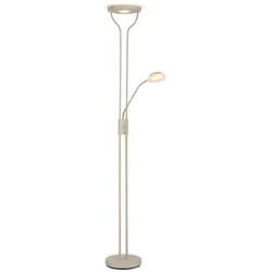 LED Stehleuchte Dimmbar Lesearm und Fluter verstellbar sandfarben matt H 180 cm
