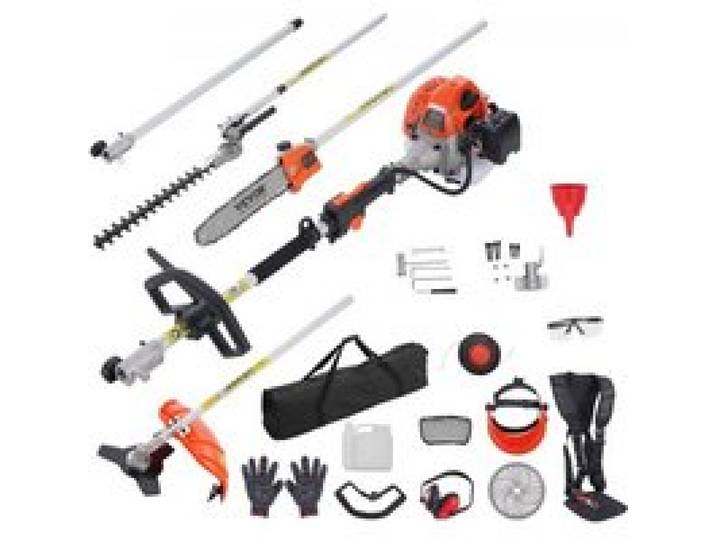 VEVOR 6-in-1 Heckentrimmer Benzin-Heckenschere 33CC Langstielheckenschere 0,8L