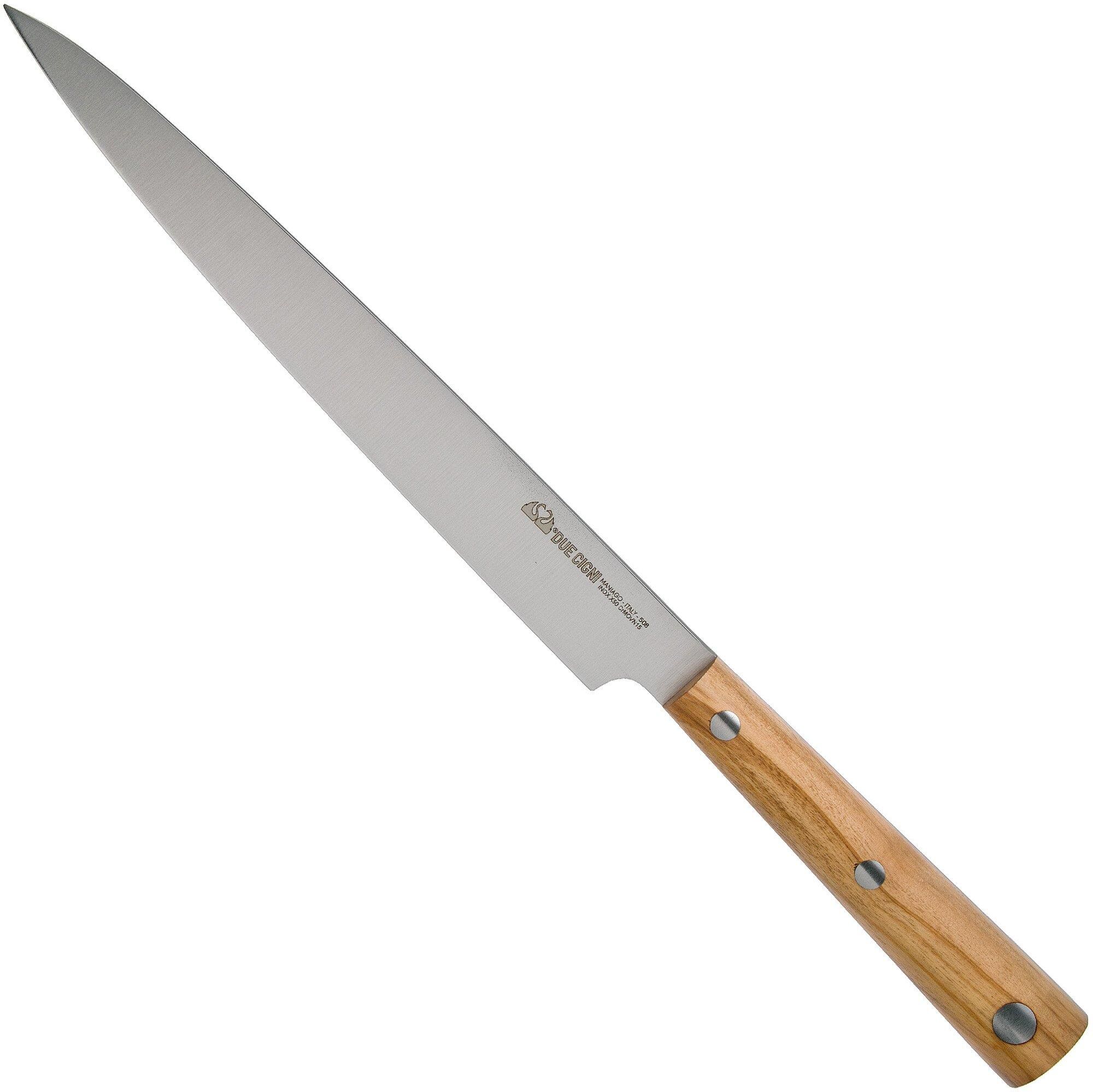 Nóż sashimi Due Cigni Hakucho, drewno oliwne, 22 cm