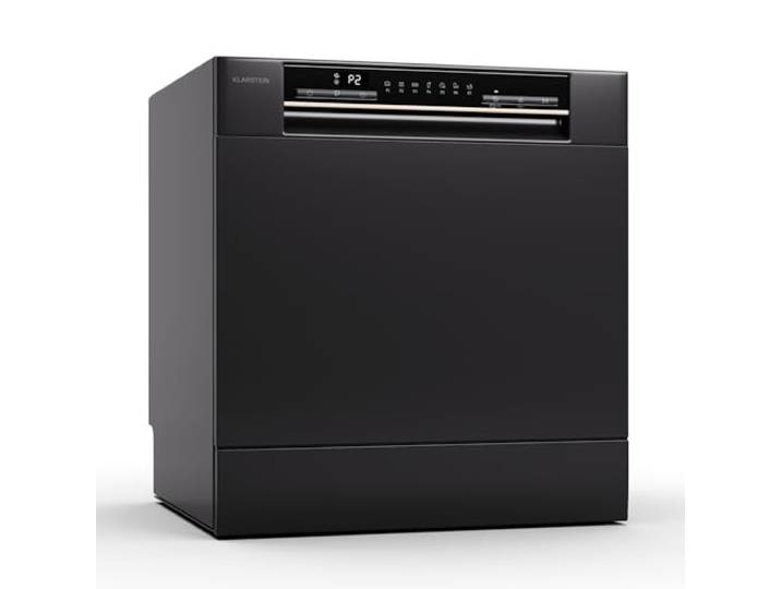 Klarstein Mini-Geschirrspüler für 8 Gedecke, Leiser Kompakter Spüler Mit 7 Programmen, Tisch-Gerät für Zuhause, Büro & Camping, Mit Wasseranschluss