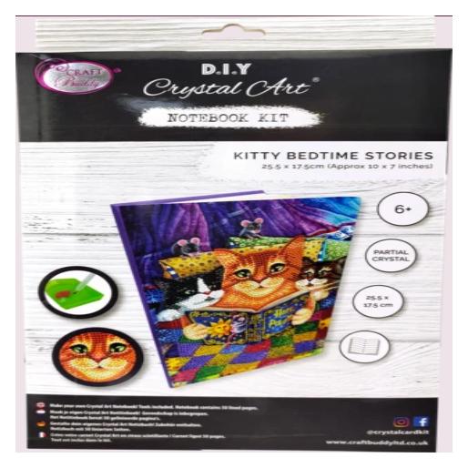 Craft Buddy Kitten Bedtime, Crystal Art Notebook (CANJ-2)
