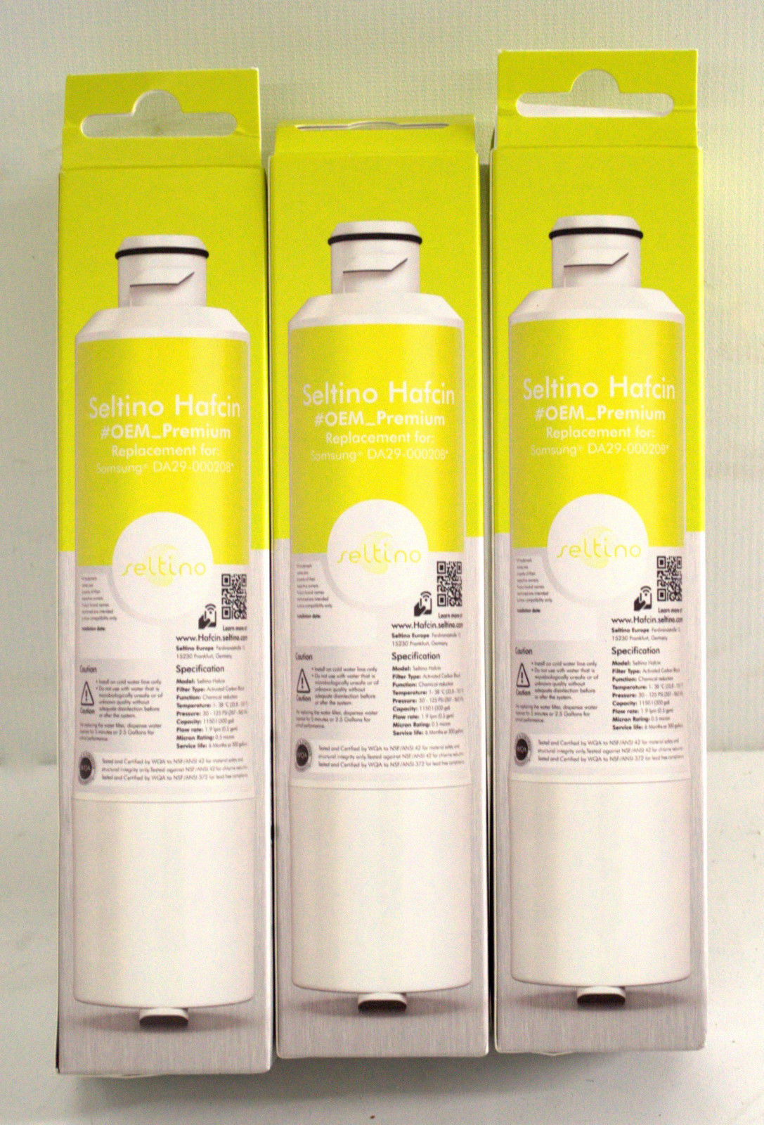 3x Seltino HAFCIN compatibele waterfilter voor Samsung koelkasten
