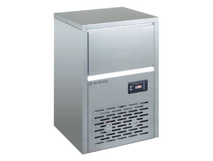 GastroHero Elektrischer Eiswürfelbereiter Eiswürfelbereiter ECO 40 kg Eiswürfelmaschine Edelstahl, Kältemittel R290, luftgekühltes System, kompakte Bauweise