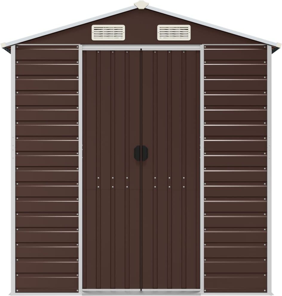 vidaXL Abri de jardin marron 191 x 555 x 198 cm en acier galvanisé