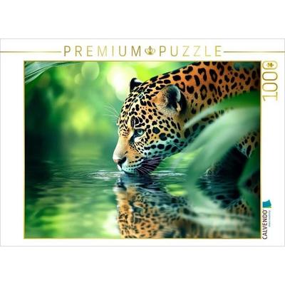 CALVENDO Puzzle Majestätischer Jaguar | 1000 Teile Lege-Größe 64x48cm Foto-Puzzle für glückliche Stunden