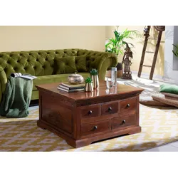 Couchtisch Akazie 90x90x50 nougat lackiert OXFORD #320