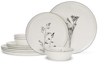 French Home 12-Piece Meadow Flower Porcelain Dinnerware Set