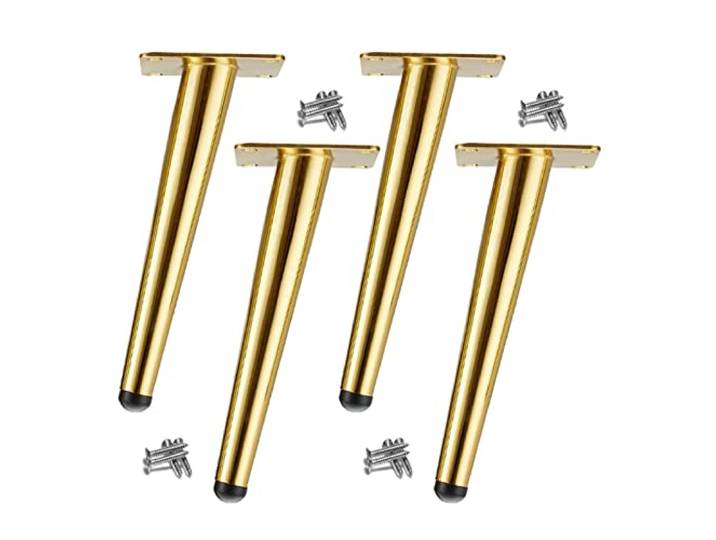 XDgfjrCGKJ 4 Stück Moderne, schräge Kegel-Sofabeine in Gold for Couch, Stuhl(Gold,30cm)
