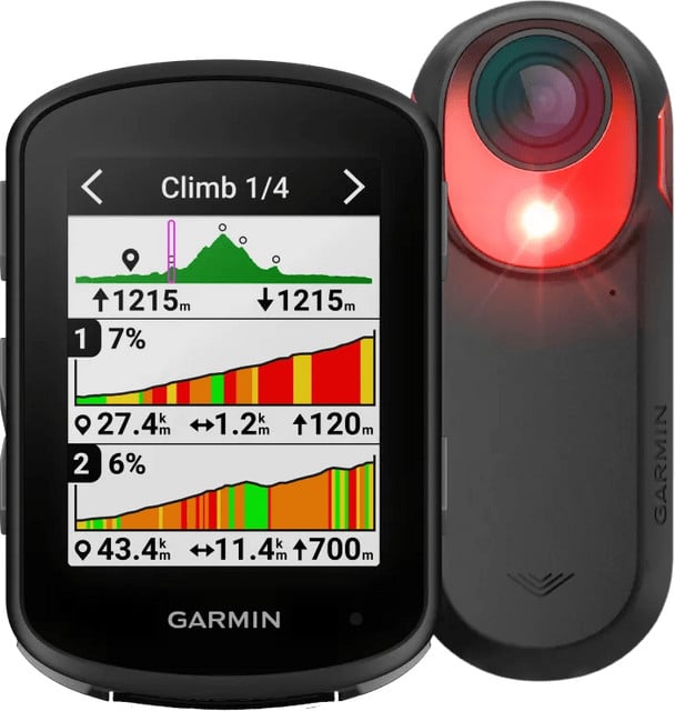 Garmin Edge 540 met Garmin Varia RCT715 Radar Achterlicht met Camera