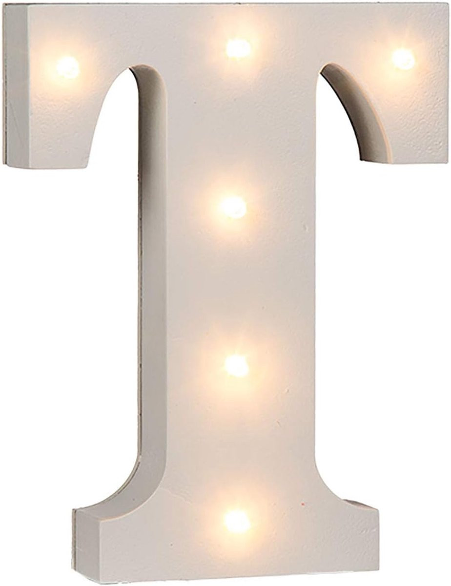 Decoratieve Houten Letter met LED-verlichting voor sfeervolle decoratie, Hoogte: 16 cm