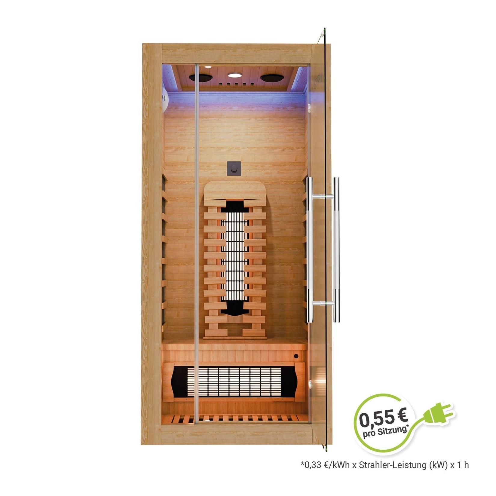 Artsauna Infrarotkabine Kiruna90 Premium Dual Technologie - Vollspektrumstrahler & Flächenstrahler
