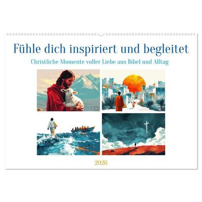 Fühle dich inspiriert und begleitet (Wandkalender 2026 DIN A2 quer), CALVENDO Monatskalender