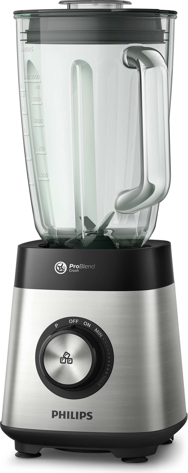 Philips Staafmixer Core Series 5000 ProBlend met drinkfles, 1000 watt, metaal/glas, HR3573/90