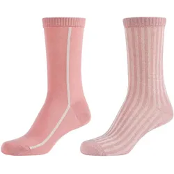 2er Pack camano Silky Lurex Crew Socken Damen 4117 - pink dogwood 39-42