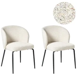 ESSZIMMERSTUHL 2er-Set Bouclé Hellbeige Zana