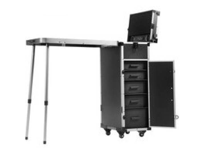 VEVOR Professioneller Make-up-Koffer aus Aluminium, Kosmetikkoffer, Werkbank mit Stützbeinen, Roll-Make-up-Koffer, extragroßer Trolley, Make-up-Reise-Organizer, mit 360° drehbaren Rädern, schwarz